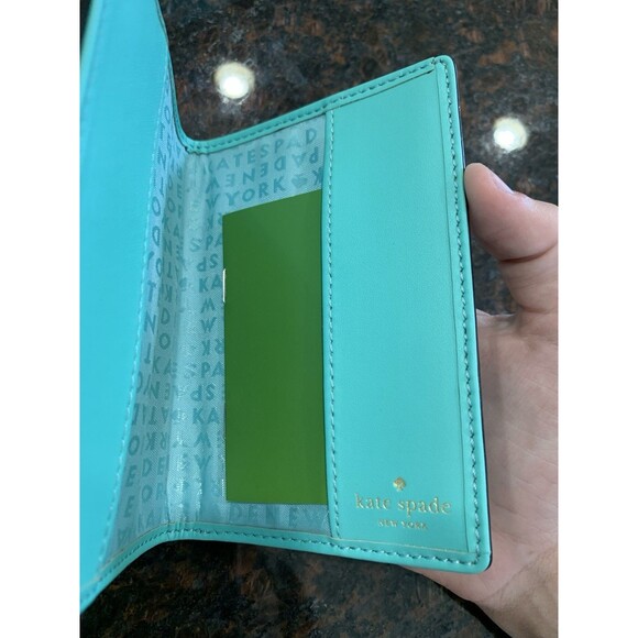 Kate Spade Turquoise Blue Passport Holder Wallet - Picture 6 of 7